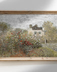 Cottage Floral Oil Painting | Muted Landscape Art Print L224