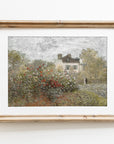 Cottage Floral Oil Painting | Muted Landscape Art Print L224