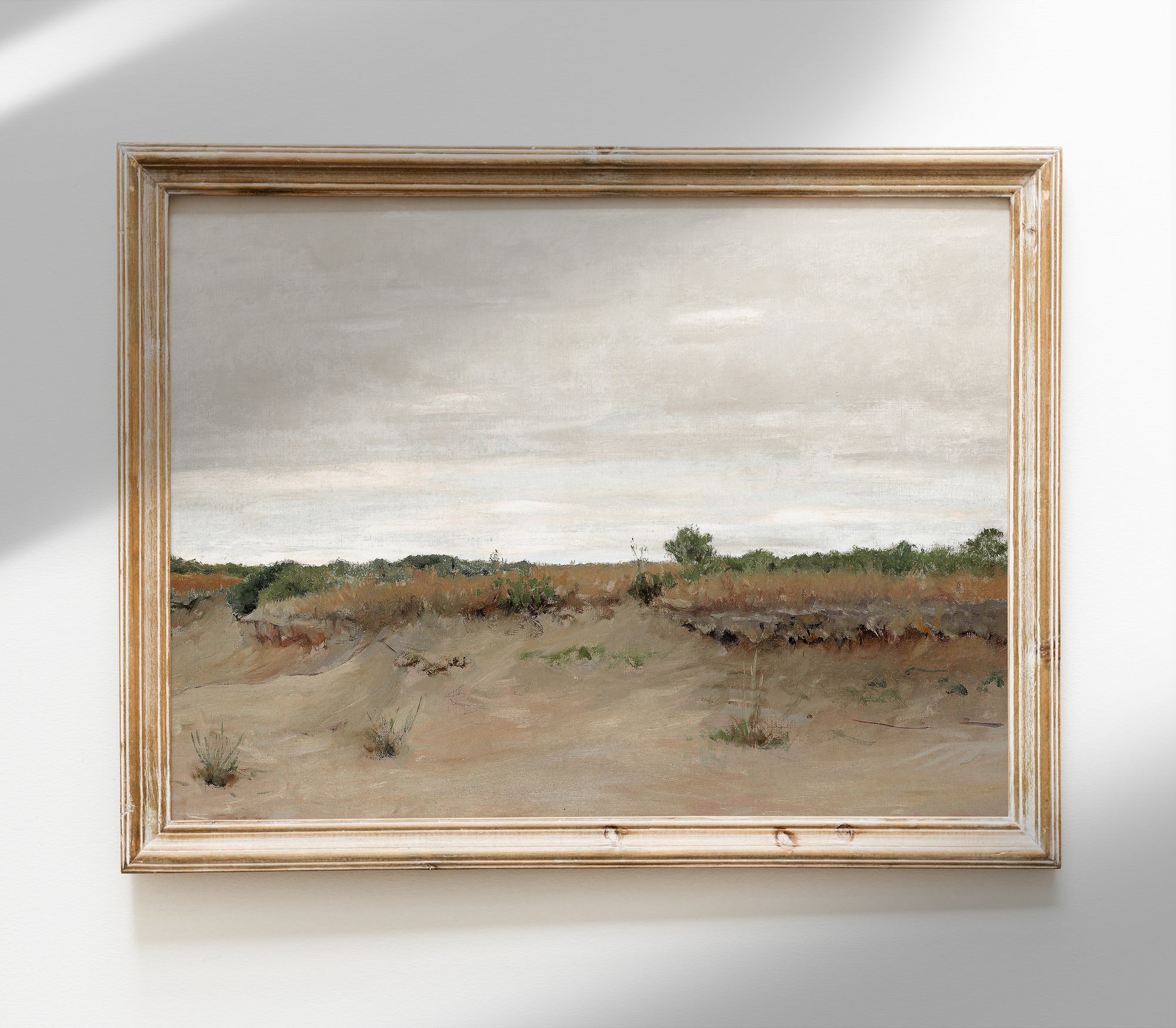 Vintage Neutral Desert Painting | Landscape Art Print L226