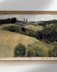 Vintage Landscape Painting | Earth Tone Hillside Art L228
