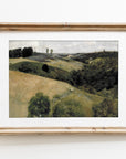 Vintage Landscape Painting | Earth Tone Hillside Art L228