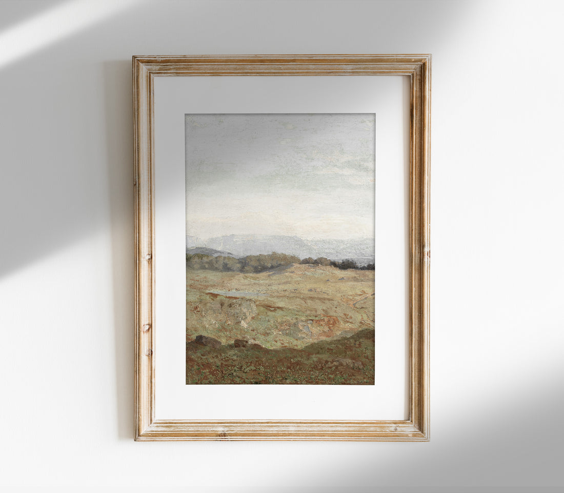 Vintage Landscape Overcast Painting L0223A