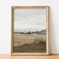 Vintage Landscape Overcast Painting L0223B
