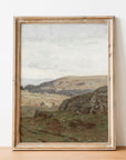 Vintage Landscape Overcast Painting L0223C