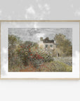 Cottage Floral Oil Painting | Muted Landscape Art Print L224