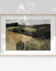Vintage Landscape Painting | Earth Tone Hillside Art L228