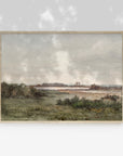 Autumn Muted Green Landscape - Vintage Mood Print L243