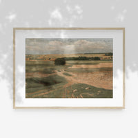Farmland Landscape - Vintage Muted Neutral Field L244