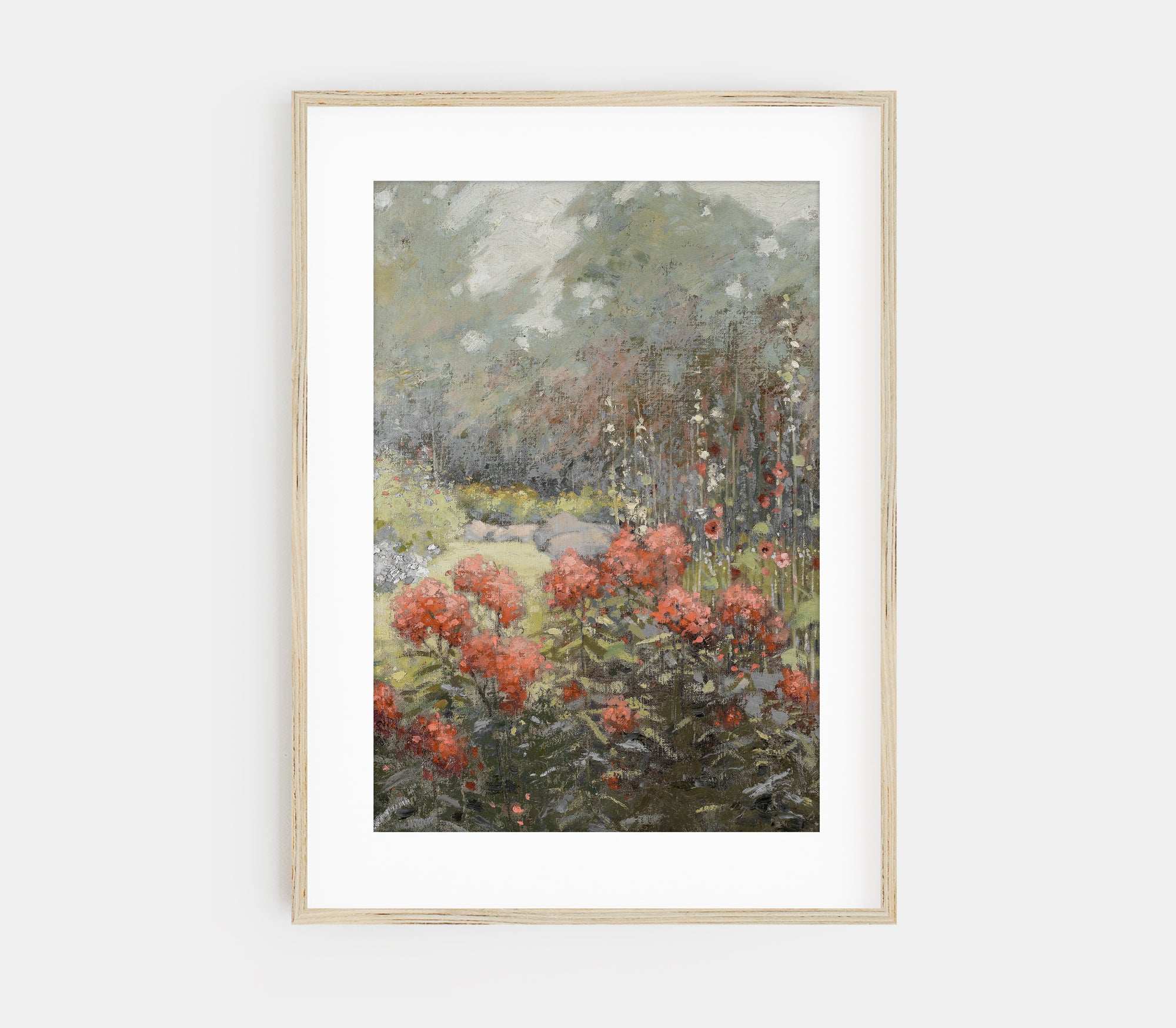 Autumn Floral Landscape - Vintage Fall Field Print L242