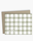 Hi Baby Greeting Card | Green Plaid Baby Shower Card