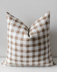 Wren Pillow Cover | Neutral Brown Plaid Pillow Cover