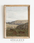 Vintage Landscape Overcast Painting L0223C