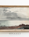 Vintage Watercolor Landscape Painting | Coastal Art L229