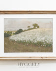 Vintage Floral Fields Landscape Art Print L0215