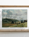 Vintage Green Field Landscape Art Print L0159