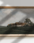 Vintage Hilltop Cottage Landscape Art Print L0165