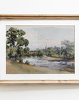 Vintage Riverside Landscape Art Print L0128