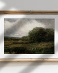 Vintage Moody Green Landscape Art Print L0131