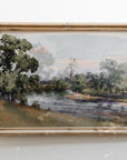 Vintage Riverside Landscape Art Print L0128