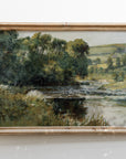 Vintage Meadow Stream Landscape Art Print L0136