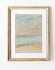Vintage Pastel Coastal Landscape Art Print L0106