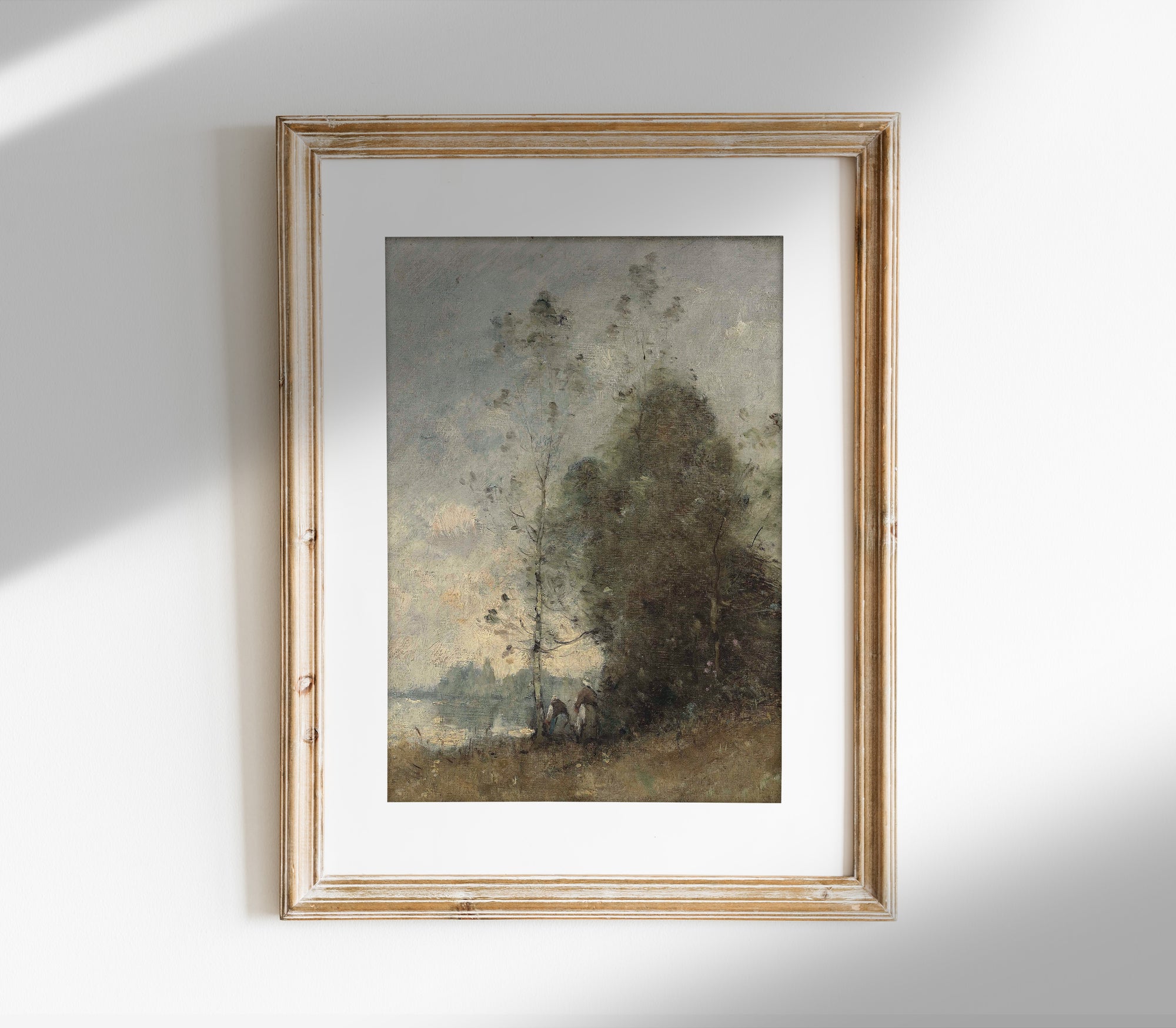 Vintage Moody Lake Landscape Art Print L0124