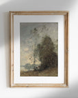Vintage Moody Lake Landscape Art Print L0124