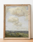 Vintage Landscape Sky and Land Painting L0204