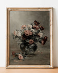 Vintage Moody Flower in Vase Art Print S0207