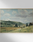 Vintage Green Field Landscape Art Print L0159