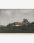 Vintage Hilltop Cottage Landscape Art Print L0165