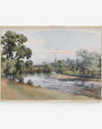 Vintage Riverside Landscape Art Print L0128