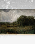 Vintage Moody Green Landscape Art Print L0131