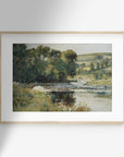 Vintage Meadow Stream Landscape Art Print L0136