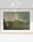 Vintage Muted Green Landscape Art Print L0147