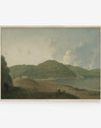 Vintage Muted Green Landscape Art Print L0147