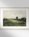Vintage Muted Green Landscape Art Print L0157