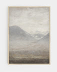 Vintage Muted Grey Landscape Art Print L0200