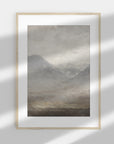 Vintage Muted Grey Landscape Art Print L0200