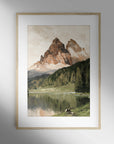 Vintage Mountain Lake Landscape Print L0205
