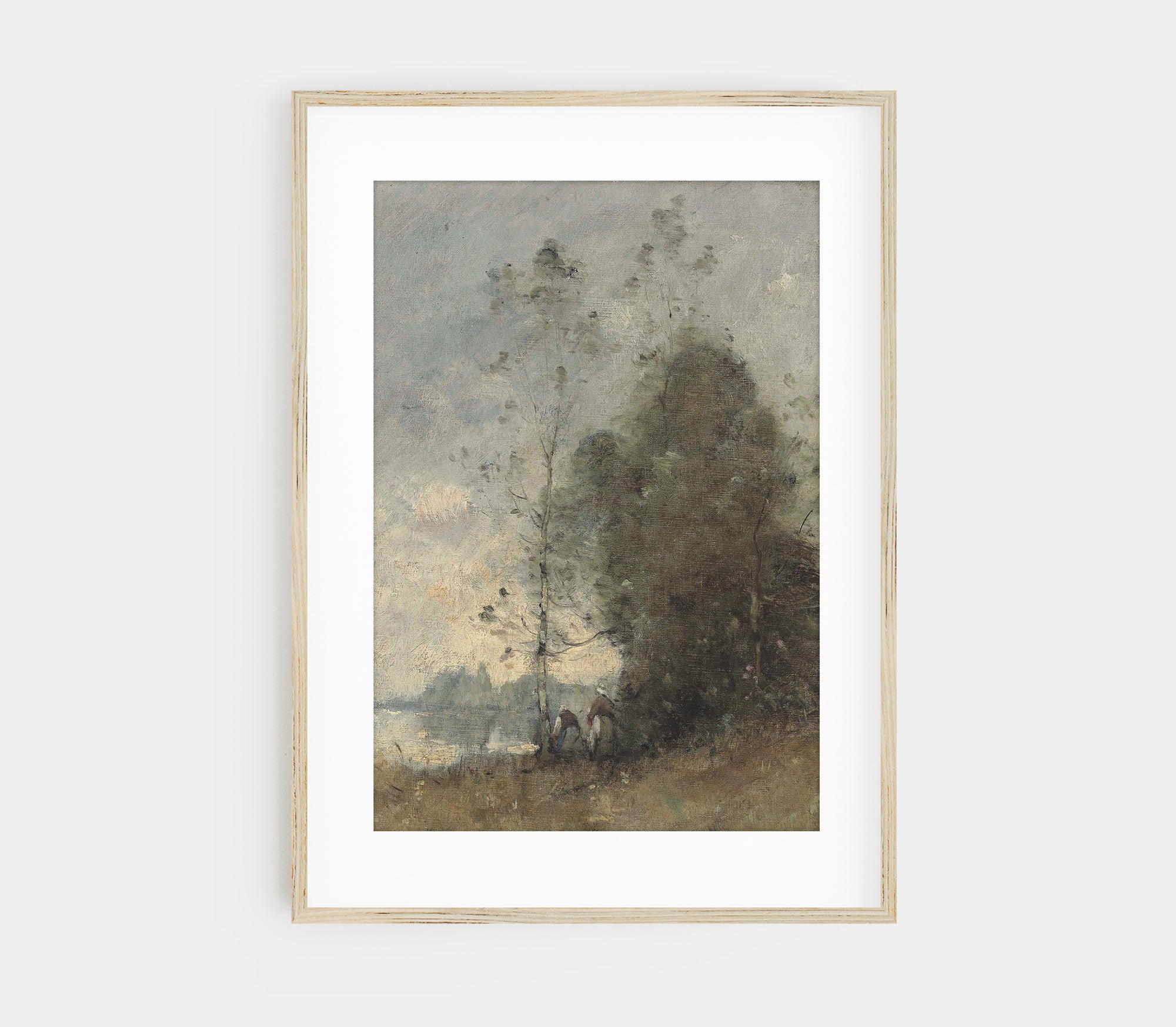 Vintage Moody Lake Landscape Art Print L0124