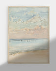 Vintage Pastel Coastal Landscape Art Print L0106