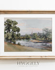 Vintage Riverside Landscape Art Print L0128