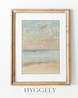 Vintage Pastel Coastal Landscape Art Print L0106