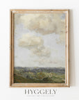 Vintage Landscape Sky and Land Painting L0204