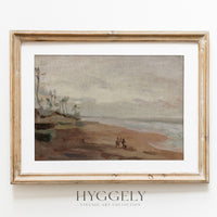 Antique Overcast Beach Landscape Art Print L0163