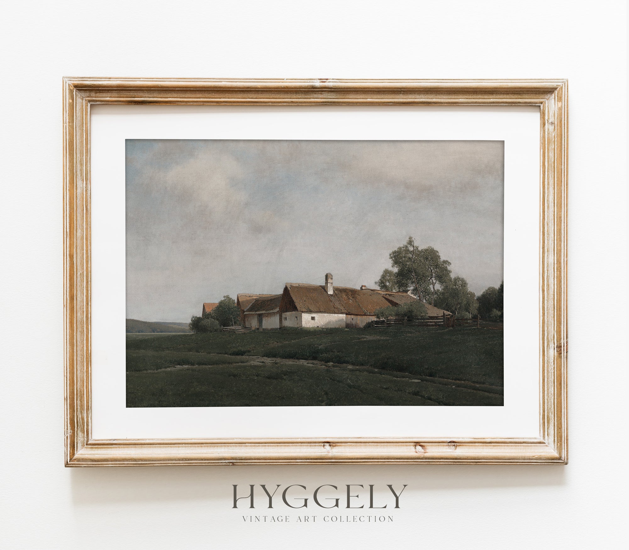 Vintage Hilltop Cottage Landscape Art Print L0165
