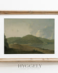 Vintage Muted Green Landscape Art Print L0147