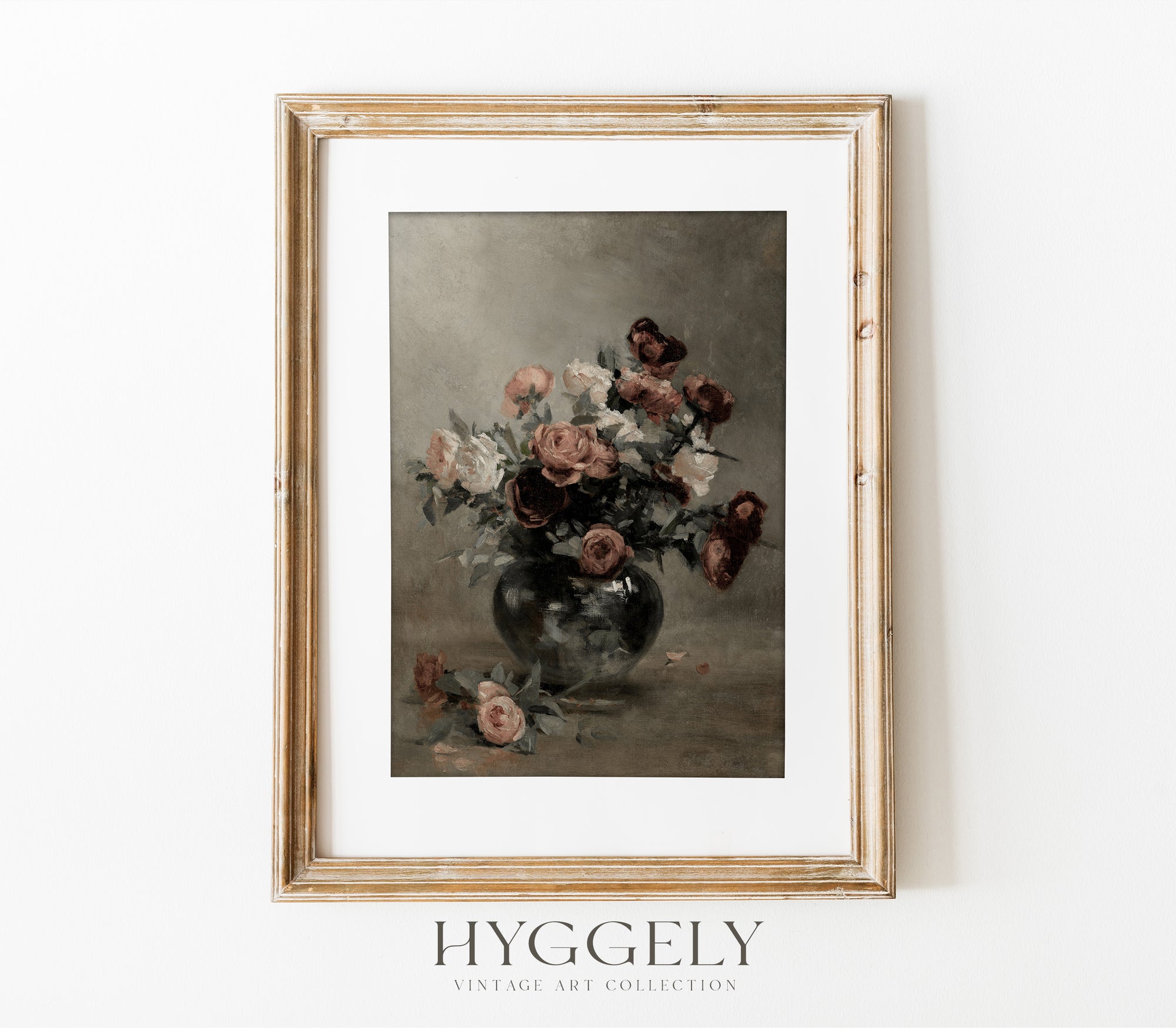 Vintage Moody Flower in Vase Art Print S0207