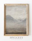 Vintage Muted Grey Landscape Art Print L0200